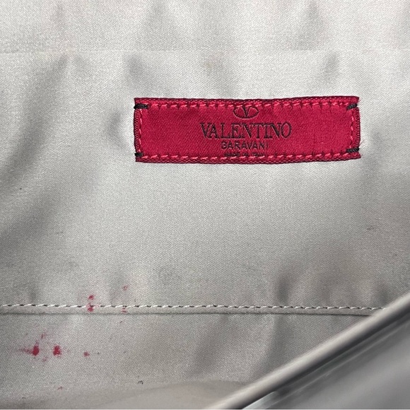 Authenticated Valentino Garavani Black Patent Leather Clutch w GoldChain duster - Picture 10 of 17